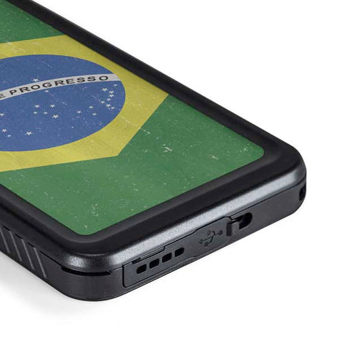 Brazil Flag Distressed Galaxy S23 Waterproof Case